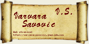 Varvara Savović vizit kartica